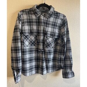 Pendleton Womens/Teens Black Gray Wool Plaid 1/2 Zip Pullover - Size  medium